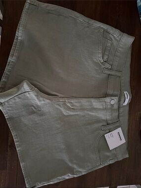 SONOMA Olive Green High-Rise Denim Shorts
